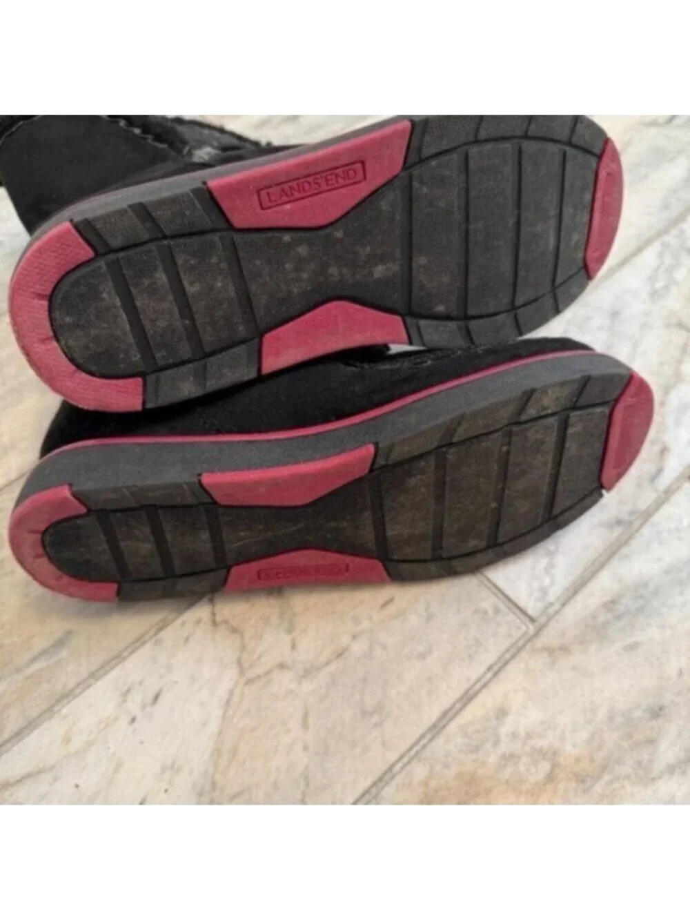 Land's End Girls Youth Size 3 Black Boots Retails $80